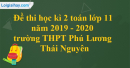 Giải đề thi học kì 2 toán lớp 11 năm 2019 - 2020 trường THPT Phú Lương - Thái Nguyên